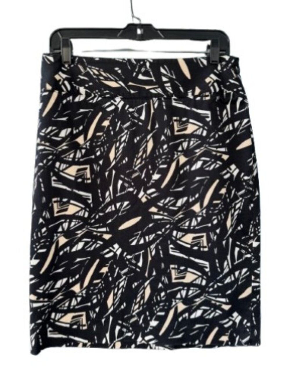 Alfani abstract print midi pencil skirt black, white, beige women's size 10